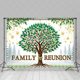 Aperturee - Elegant Gold Gilt Tree Leaves Family Reunion Backdrop
